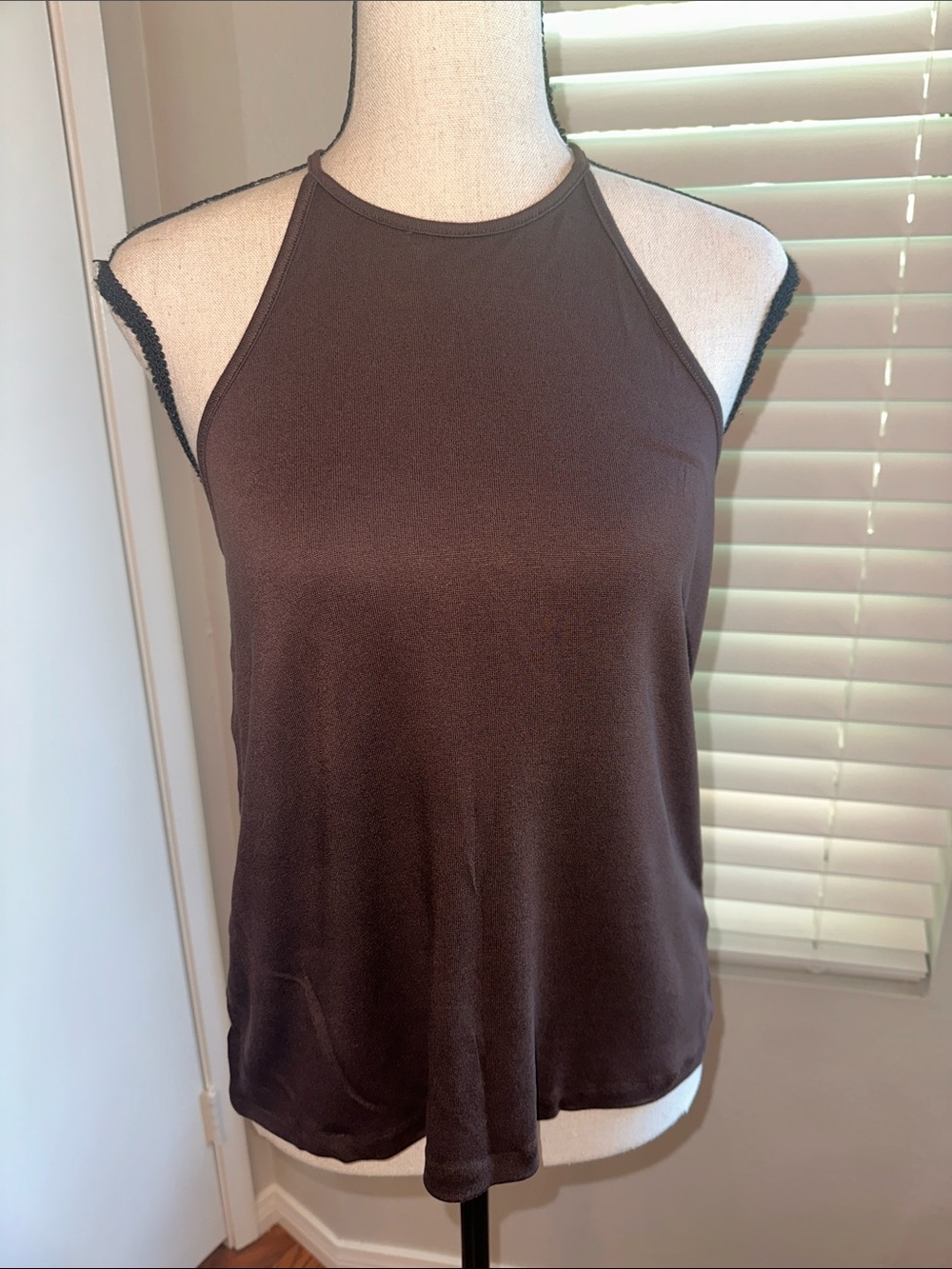 Vince Women’s Brown Halter Tank Top - Casual Scoop Neck